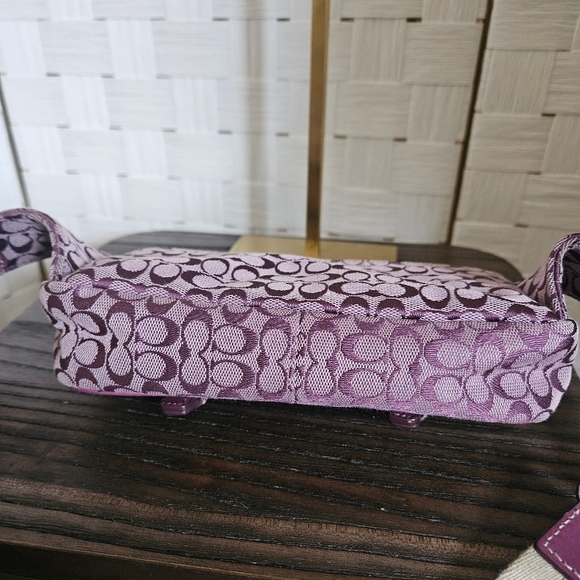 COACH Vintage Bon Voyage Signature Jacquard Belt Bag/ Fanny Pack Purple - Picture 6 of 9